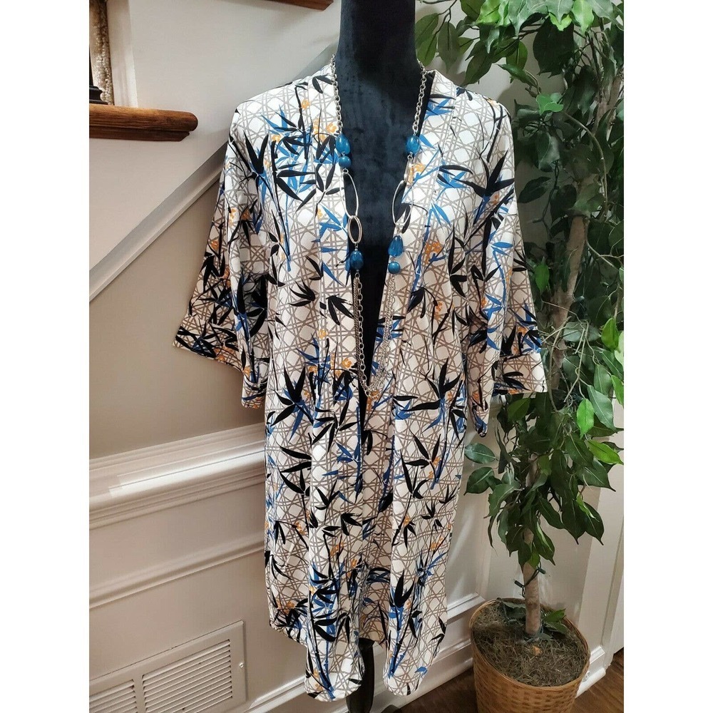 Top Shop Women Multicolor 100% Polyester Long Sleeve Open Front Cardigan Size 4